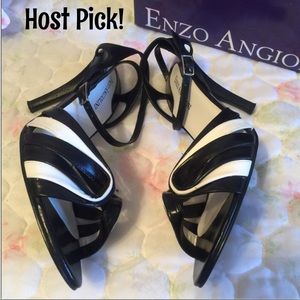 Enzo Angiolini ankle strap open toe sandals heels